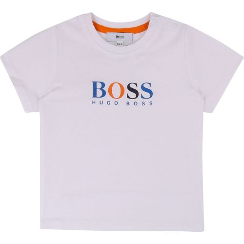 Toddler White Colour Logo S/s T Shirt 38268 by BOSS from Hurleys