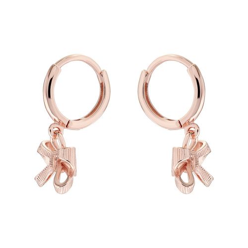 Womens Rose Gold Perrie Petite Bow Huggie Earrings 82833 by Ted Baker from Hurleys
