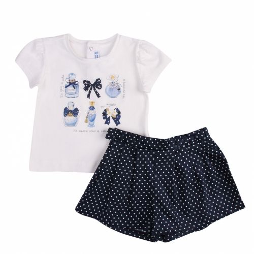 Infant White/Navy Perfume Top & Shorts Set 58215 by Mayoral from Hurleys