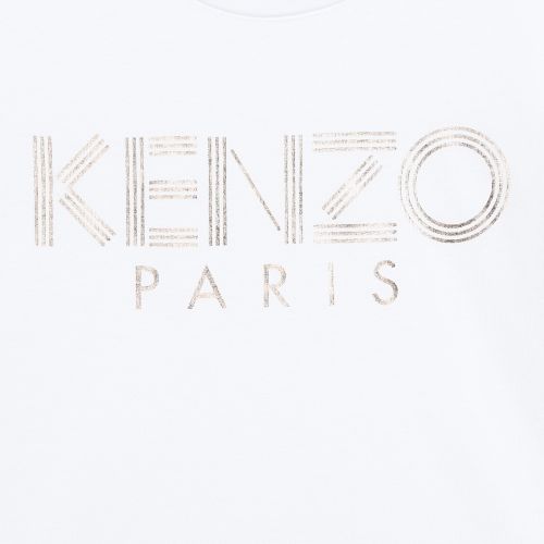 Girls Optic White Foil Logo S/s T Shirt 36455 by Kenzo from Hurleys