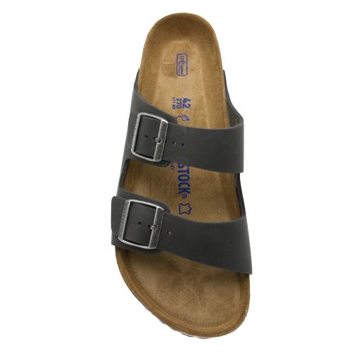Mens Black Oiled Leather Arizona Slide Sandals 41622 by Birkenstock from Hurleys