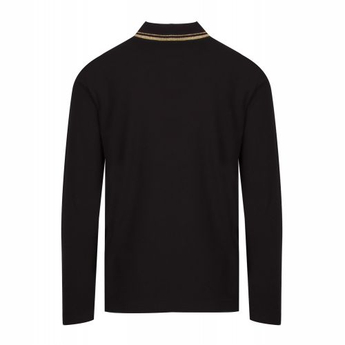 Mens Black Tipped Branded L/s Polo Shirt 53900 by Versace Jeans Couture from Hurleys