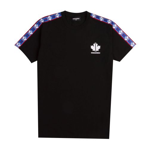 Boys Black Sports Taped S/s T Shirt 75394 by Dsquared2 from Hurleys