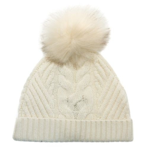 Womens Cream Lisabet Cable Knitted Pom Pom Hat 68600 by Ted Baker from Hurleys
