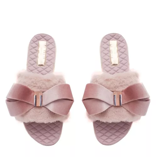 Womens Light Pink Blings Bow Slippers 30389 by Ted Baker from Hurleys
