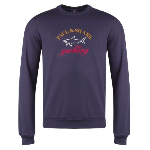 Paul & Shark Mens Navy Embroidered Crew Sweat Top 32849 by Paul And Shark from Hurleys