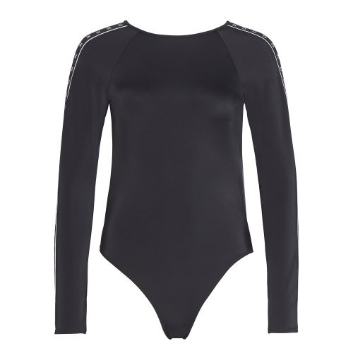Womens Black Logo Tape L/s One Piece Swimsuit 56234 by Calvin Klein from Hurleys