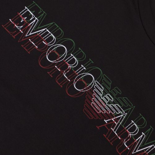 Mens Black Tri Colour Logo S/s T Shirt 37031 by Emporio Armani from Hurleys