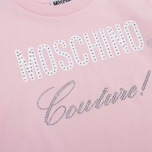 Girls Blossom Pink Couture Crystals S/s T Shirt 95198 by Moschino from Hurleys