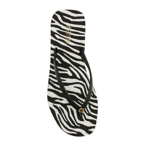 Womens Black Jinx Zebra Flip Flops 89619 by Michael Kors from Hurleys