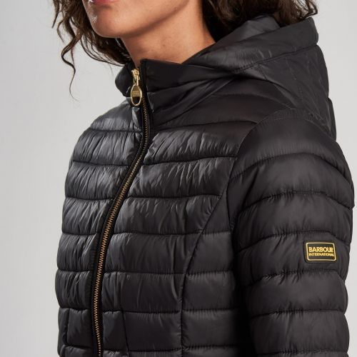 Womens Black Score Hooded Quilted Jacket 56263 by Barbour International from Hurleys