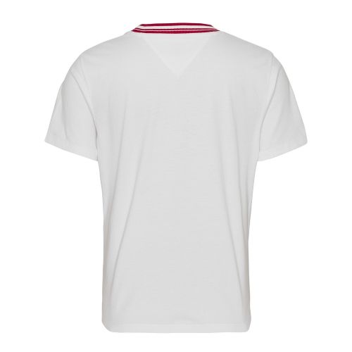 Womens White Contrast Rib Logo S/s T Shirt 58091 by Tommy Jeans from Hurleys