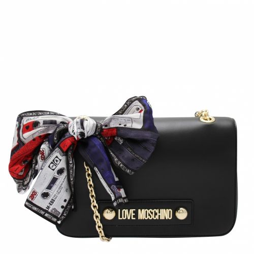 Womens Black Smooth Logo Shoulder Bag 47912 by Love Moschino from Hurleys