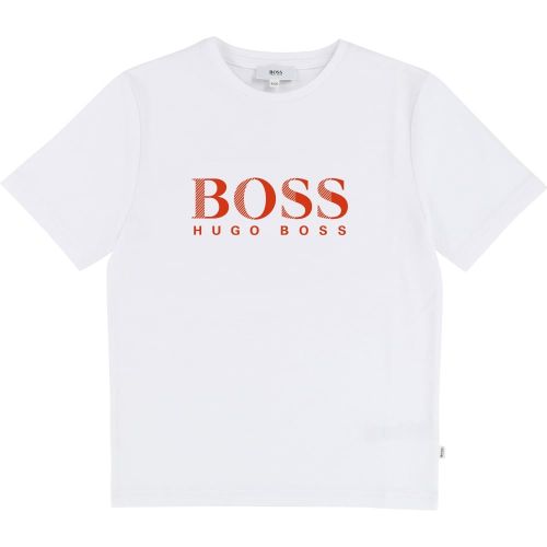 Boys White Branded S/s T Shirt 19653 by BOSS from Hurleys