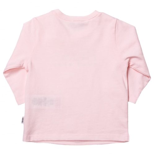 Baby Pink Printed L/s Tee Shirt 65242 by BOSS from Hurleys