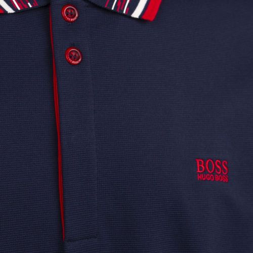 Athleisure Mens Navy Paddy 1 Trim S/s Polo Shirt 81147 by BOSS from Hurleys