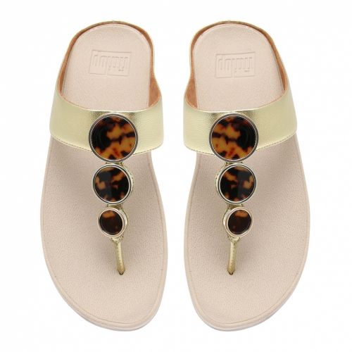 Womens Gold Halo Tortoise Toe-Thong Sandals 40947 by FitFlop from Hurleys