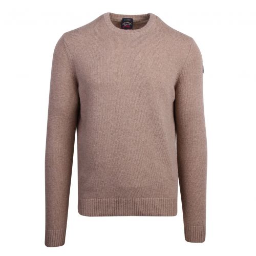 Mens Biscuit Lambswool Crew Neck Knitted Jumper 76760 by Paul And Shark from Hurleys