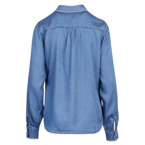Womens Medium Blue Vibista Lacetape Denim L/s Shirt 57687 by Vila from Hurleys