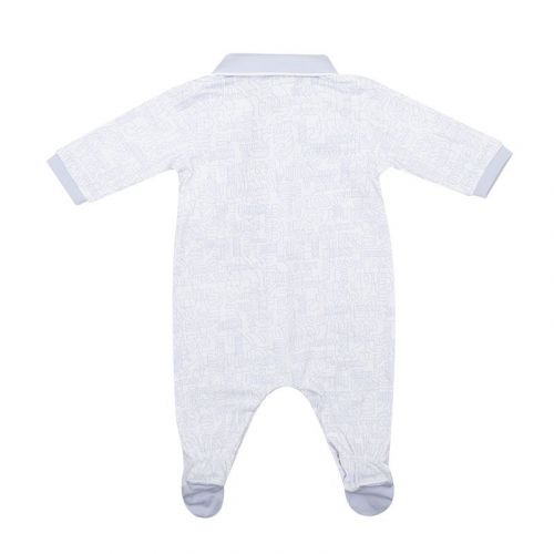 Baby Pale Blue/White Hat + Babygrow Set 101854 by BOSS from Hurleys