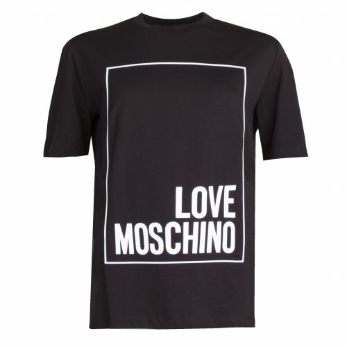 Mens Black Logo Box II Reg S/s T Shirt 31649 by Love Moschino from Hurleys