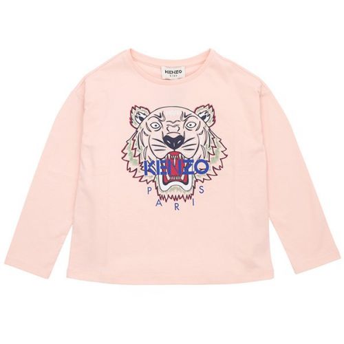 Kids Pink L/s Logo T-Shirt 111157 by Kenzo from Hurleys