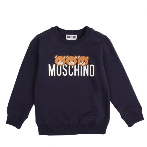 Moschino Boys Navy Toy Logo Sweat Top 76147 by Moschino from Hurleys