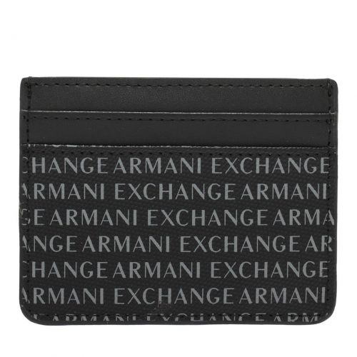 Mens Black Logo Print Card Holder 92669 by Armani Exchange from Hurleys