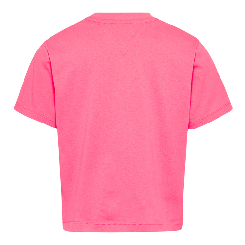 Womens Botanical Pink Linear Logo Boxy S/s T Shirt 90267 by Tommy Jeans from Hurleys