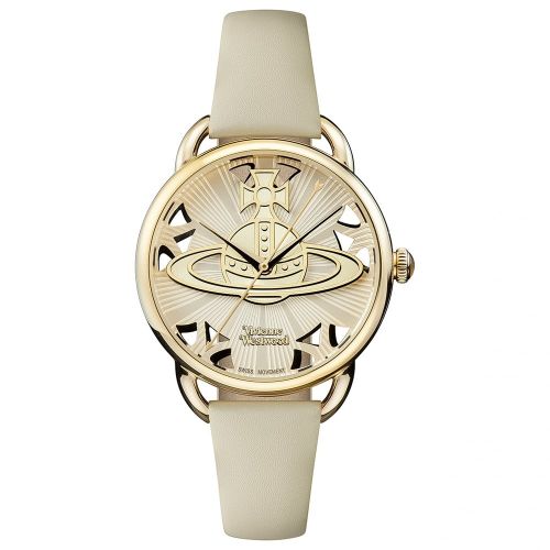 Womens Cream Leadenhall Leather Strap Watch 10918 by Vivienne Westwood from Hurleys