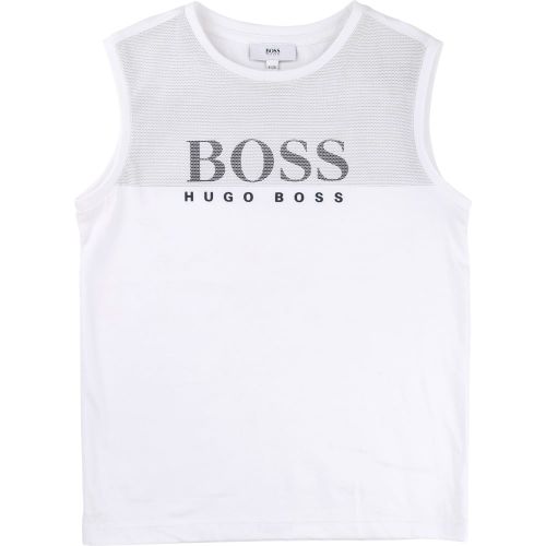 Boys White Logo Tank Top 7481 by BOSS from Hurleys