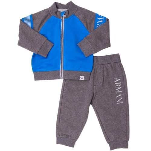Baby Blue Zip Through Branded Tracksuit 68738 by Armani Junior from Hurleys