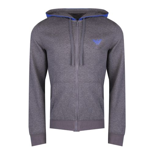Mens Melange Grey Basic Hooded Zip Sweat Jacket 30876 by Emporio Armani Bodywear from Hurleys