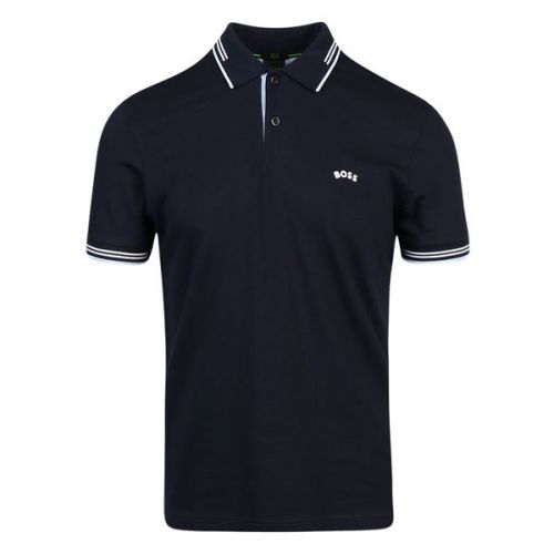 Athleisure Mens Dark Blue/Blue Paul Curved Slim S/s Polo Shirt 110591 by BOSS from Hurleys