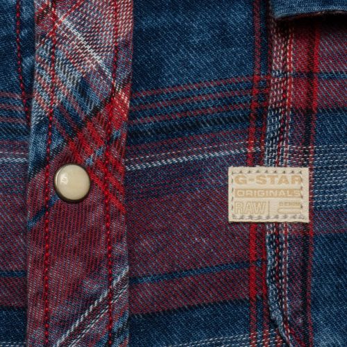 Mens Indigo & Anticred Landoh Flannel Check L/s Shirt 54289 by G Star from Hurleys