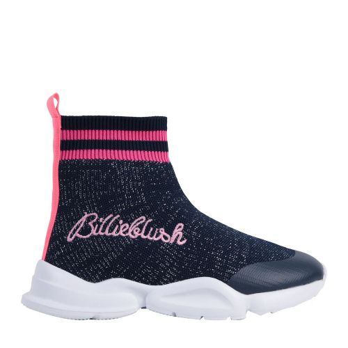 Girls Navy Sock Knit Booties (29-38) 75475 by Billieblush from Hurleys
