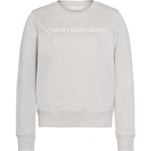 Womens Light Grey Heather Institutional Logo Sweat Top 77878 by Calvin Klein from Hurleys