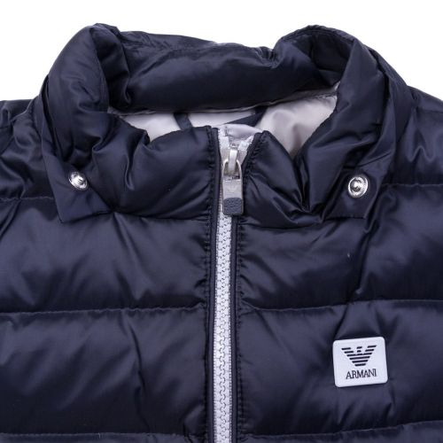 Boys Navy Hooded Down Filled Jacket 62434 by Armani Junior from Hurleys