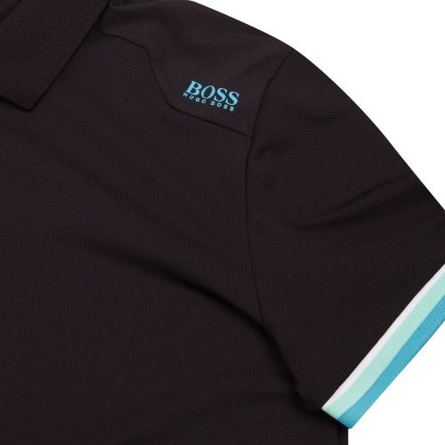 Athleisure Mens Black/Turquoise Paule 6 Slim Fit S/s Polo Shirt 74426 by BOSS from Hurleys