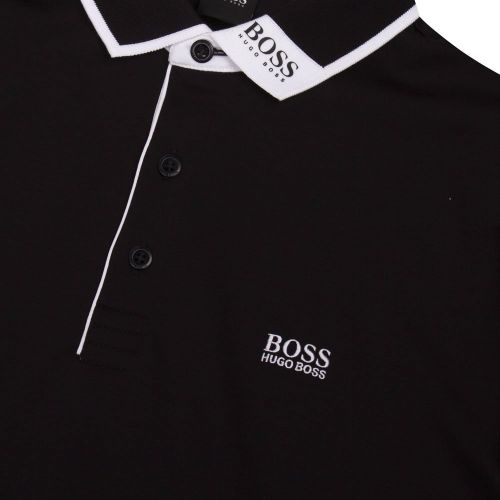 Athleisure Mens Black Paule 1 Collar Slim Fit S/s Polo Shirt 86495 by BOSS from Hurleys