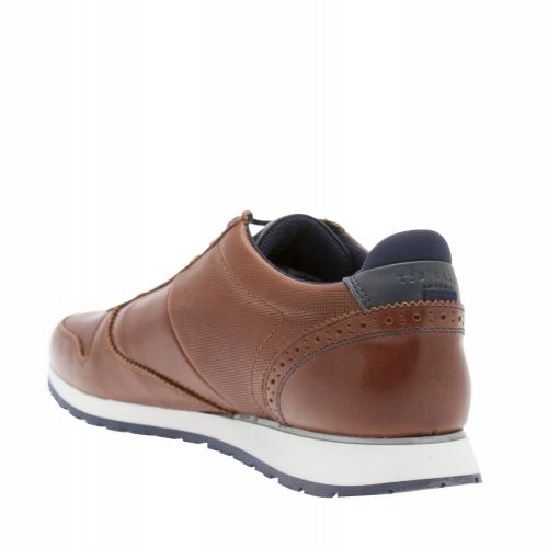 Mens Dark Tan Shindl Leather Trainers 30380 by Ted Baker from Hurleys