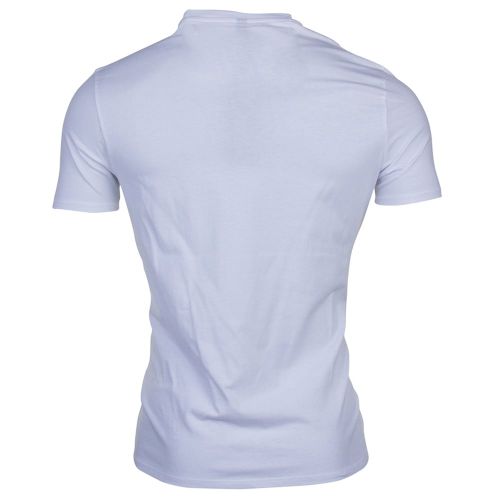 Mens White Stripe Chest Logo S/s Tee Shirt 69595 by Armani Jeans from Hurleys
