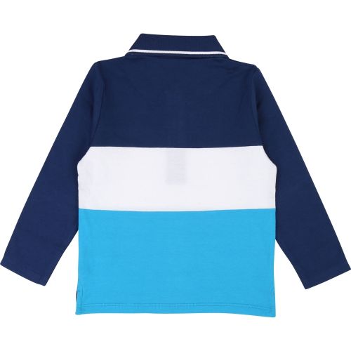 Boys Blue Colourblock L/s Polo Shirt 28364 by BOSS from Hurleys