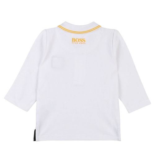 Toddler White Branded L/s Polo Shirt 45603 by BOSS from Hurleys
