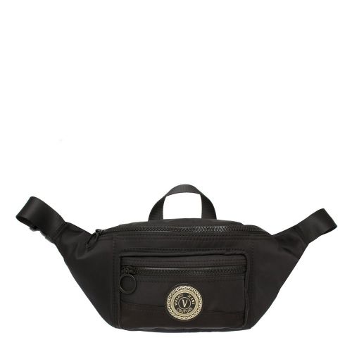 Mens Black Logo Emblem Bumbag 83645 by Versace Jeans Couture from Hurleys