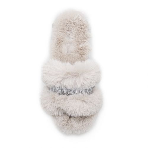 Womens Aluminium Scarlett Faux Fur Slippers 101015 by Michael Kors from Hurleys