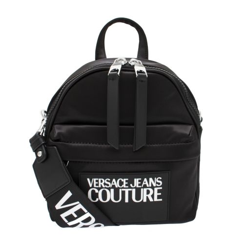 Womens Black Branded Satin Small Backpack 51147 by Versace Jeans Couture from Hurleys