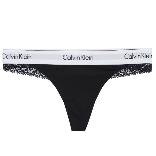 Womens Black Animal Lace Thong 20471 by Calvin Klein from Hurleys