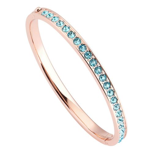 Womens Rose Gold & Turquoise Clemara Hinge Crystal Bracelet 24525 by Ted Baker from Hurleys