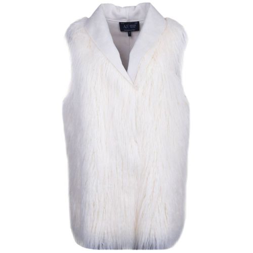 Womens Cream Faux Fur Reversible Gilet 67830 by Armani Jeans from Hurleys